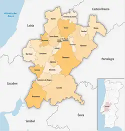 Karte des Distrikts Distrikt Santarém