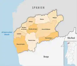 Karte des Distrikts Distrikt Viana do Castelo