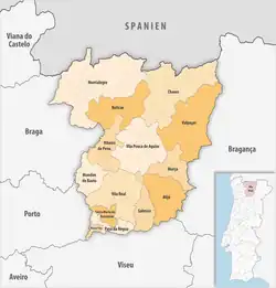 Karte des Distrikts Distrikt Vila Real