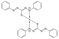 Strukturformel des Metalldithizonats