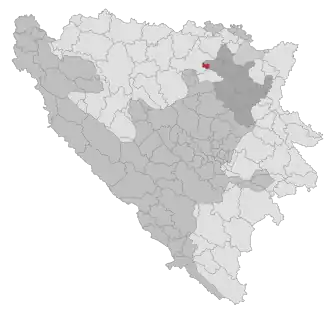 Lage der Gemeinde Doboj Istok in Bosnien und Herzegowina (anklickbare Karte)