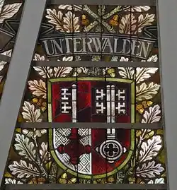 Glasmalerei aus dem Jahre 1901 in der Kuppel des Bundeshauses