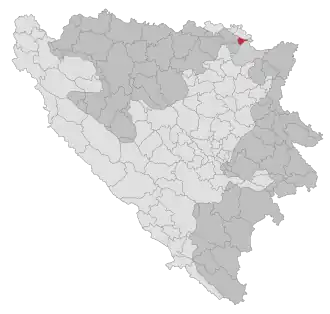 Lage der Gemeinde Donji Žabar in Bosnien und Herzegowina (anklickbare Karte)
