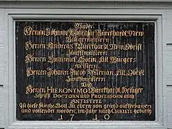Dorfkirche Kleinhüningen-Basel. Errichtet 1710 durch Baumeister Peter Racine im schlichten Barockstil. 1847 Restaurierung durch Amadeus Merian (1808–1889)