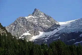 Dossenhorn mit Rosenlauigletscher von Nordnordwesten