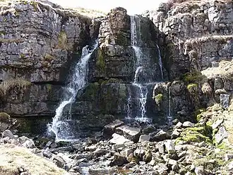 Der Doubs Burn bei seinem Zusammenfluss mit dem Cross Gill