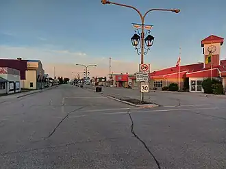 Main Street bei Sonnenuntergang