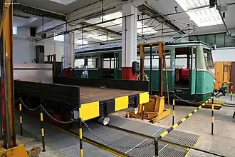 Drachenfels- und Petersbergbahn Niederbordwagen ''1'' (Baujahr 1883, Esslingen a. Neckar)