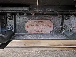 Fabrikschild des Niederbordwagens (I)