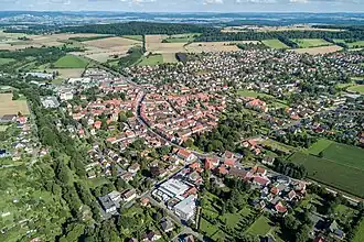Luftbild von Dransfeld aus westlicher Richtung