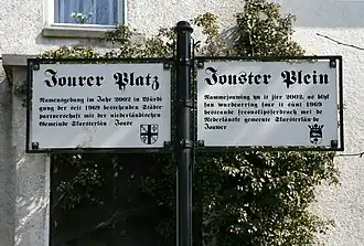 Joure, Schild auf dem Jourer Platz in Drolshagen