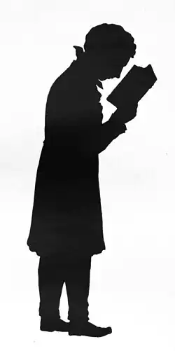 Ludwig Uhland als Advokat, Scherenschnitt von Luise Duttenhofer