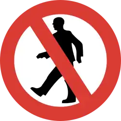 EEC Safety Sign 1977 - Pedestrians forbidden