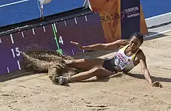 Jessie Maduka schied mit 13,94 m in der Qualifikation aus