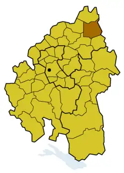 Lage des Kirchenbezirks Blaufelden innerhalb der Evang. Landeskirche in Württemberg