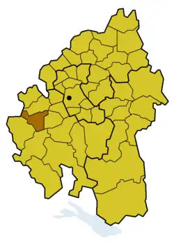 Lage des Kirchenbezirks Nagold innerhalb der Evang. Landeskirche in Württemberg