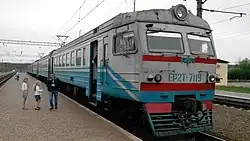 Lokomotive im Bahnhof Schychor in Choroschewe