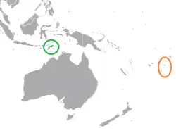 Lage von Osttimor und Tonga