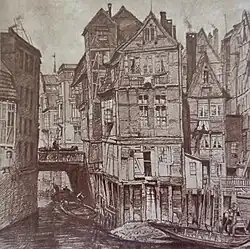 Rückseite der Poggenmühle um 1880