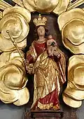 Barocke Marienfigur (1692), heute über dem Hoch­altar der Ebnater Pfarr­kirche