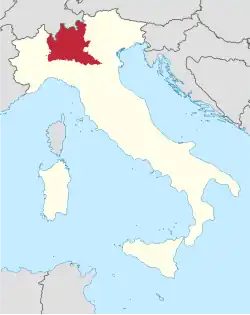 Karte der Kirchenprovinz Mailand