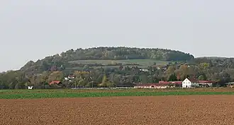 Blick aus der Ederaue südlich von Fritzlar nordnordwestwärts auf den Eckerich