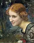 Edgard Maxence: Portrait de jeune femme, um 1895