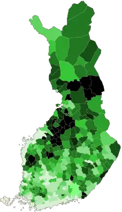 Zentrumspartei ﻿0–10 % ﻿10–15 % ﻿15–20 % ﻿20–25 % ﻿25–30 % ﻿30–35 % ﻿35–40 % ﻿40–45 % ﻿45–50 % ﻿50–100 %