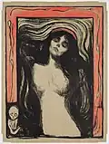 Edvard Munch: Madonna. Lithografie, 1895, 59,8 × 44 cm, The Clark, Williamstown