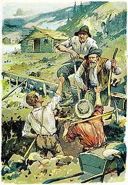 Illustration in der Erstausgabe von Die Goldsucher am Klondyke, 1899.