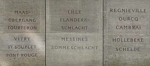 Inschrift des Ehrenmals