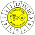 Eichkennzeichen Eichbehörde (2015) für Eichfrist bis max. 1 Jahr