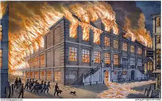 Eimbecksches Haus brennt am Abend des 6. Mai ab