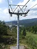 Ein Pfeiler der Seilbahn Silberberg