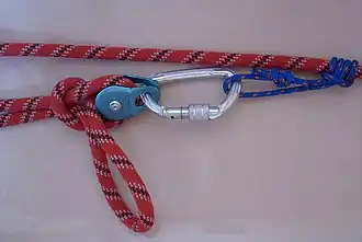 Sicherung mit halbem Schlag auf Slip