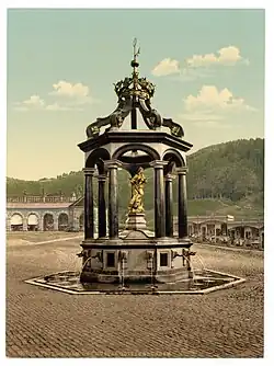 Marienbrunnen, Photochromdruck, zwischen 1890 und 1900