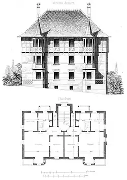 Einzelgebäude mit 6 Wohnungen, 1869.