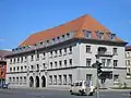 Reichsbank. Heute Eisenbahnbundesamt, Dienststelle Erfurt an der Ecke Trommsdorffstraße