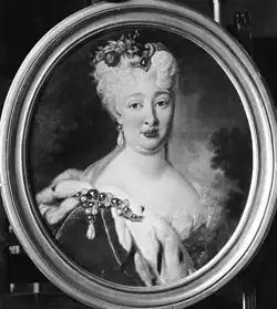Seine Schwiegermutter Elisabeth Auguste Sofie von der Pfalz (1693–1728), Tochter des pfälzischen Kurfürsten Karl III. Philipp aus der Linie Pfalz-Neuburg