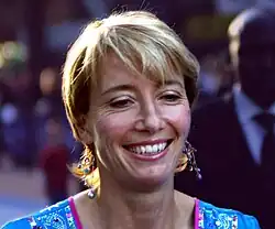 Schnappschuss von einer lächelnden Emma Thompson, aufgenommen während der Premiere von Nanny McPhee in London