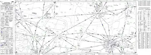 Zivile IFR Niedrigflug-Streckenkarte, (online) Maßstab 1: 633.000 (1 inch=10 Meilen), Bereich Kingman, Arizona-Las Vegas, Nevada, 2024