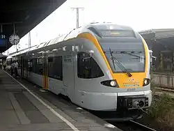 Flirt der eurobahn auf Präsentationsfahrt am 29. Juli 2008 in Dortmund