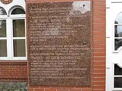 Erinnerungstafel an der ev. Kirche in Stettin