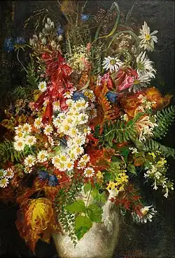 Blumenstillleben, 1888 und Via de Fornaci in Rom, 1900