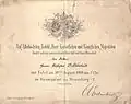Einladung des Kaisers in den Palast zu Straßburg (Palais du Rhin) am 30. August 1908
