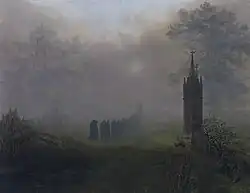 Ernst Ferdinand Oehme Prozession im Nebel, 1828