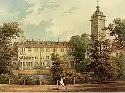 Schloss Erxleben II mit Hausmannsturm um 1865