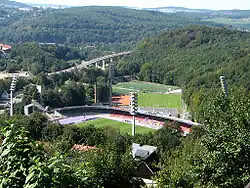 Das Erzgebirgsstadion samt Trainingsanlagen im Jahr 2006