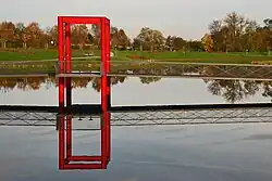 Brücke über den 2014 angelegten Niederfeldsee in Altendorf