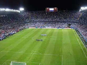 Der Innenraum des Estadio La Rosaleda (Oktober 2010)
